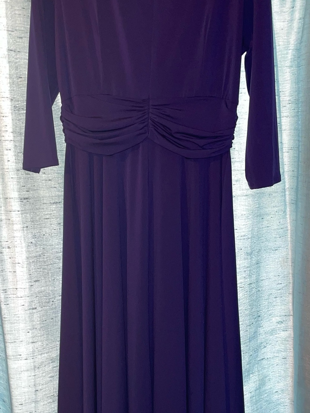 Suzi Chin for Maggy Boutique Long Sleeve Purple Ruched Waist Maxi Dress